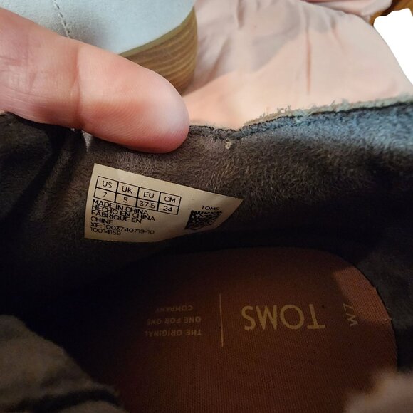 TOMS Leilani Drizzle Grey Suede Ankle Boots Womens size 7 - Picture 7 of 7